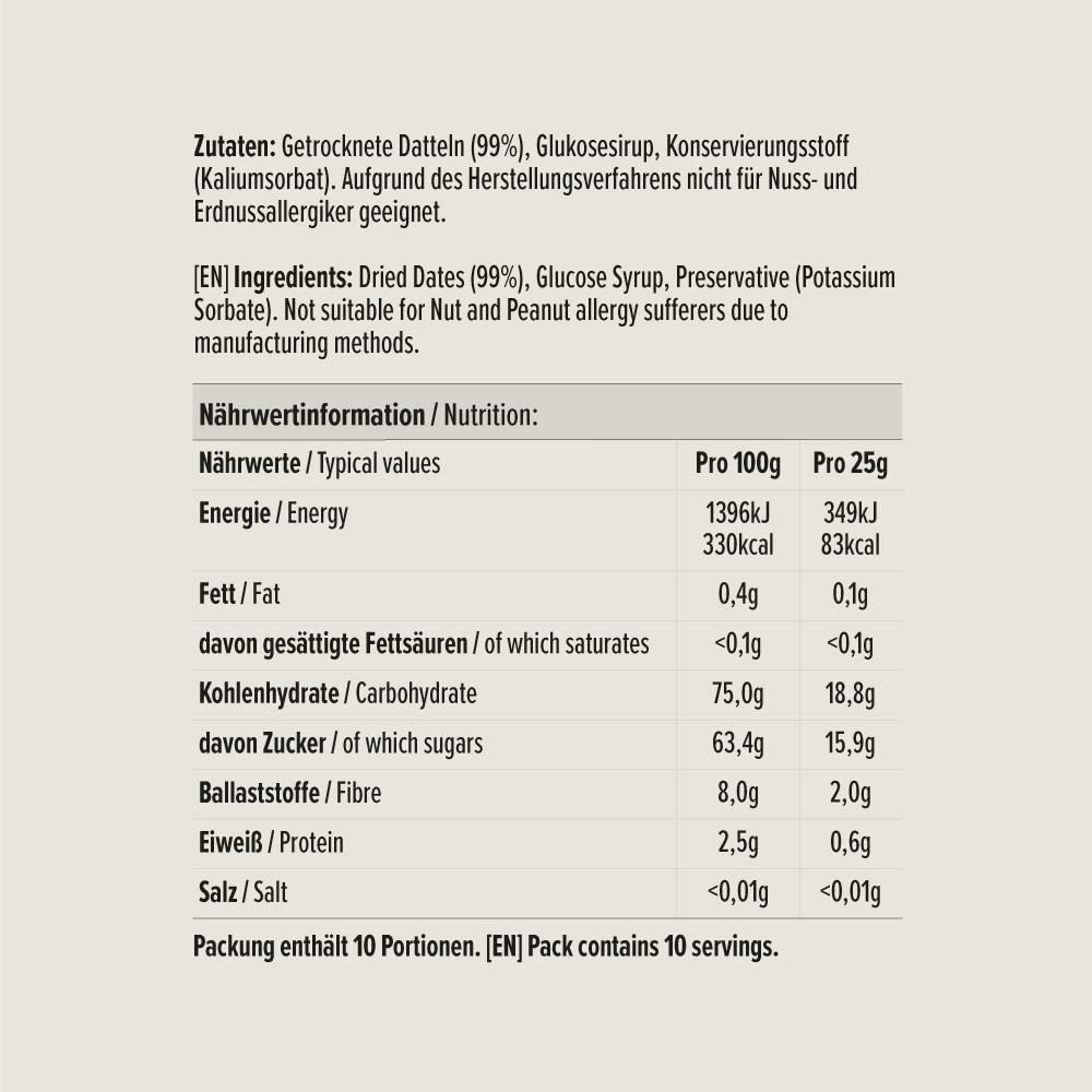 Tørrede og frøfri dadler, 250 g Naty Shop dehydrerede produkter