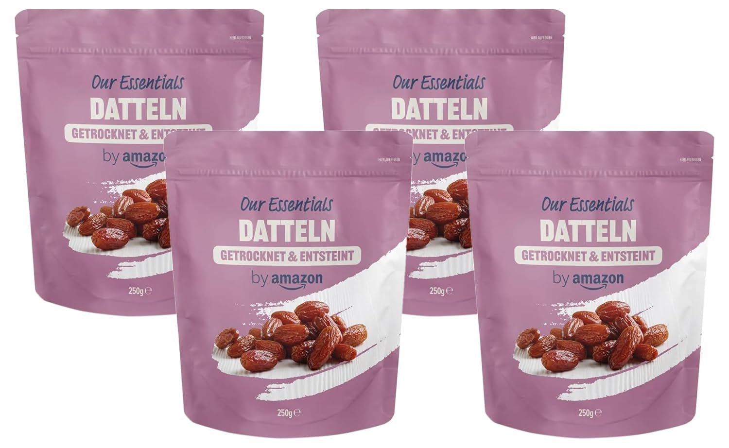 Tørrede og udstenede dadler, 250 g Naty Shop dehydrerede produkter 250 G (pakke med 4)