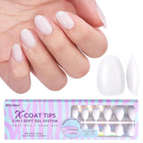 Btartbox Extra Short Soft Gel Negle Fulddækning Mandel Korte neglespidser 160 stk. Præ-designede XCOATTIPS kunstige negle Mandelkorte neglespidser til negleforlængelser