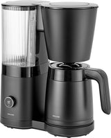 ZWILLING ENFINIGY Filter-espressomaskine med 1,5 l glaskaraffel, espressomaskine med rustfri stålkedel, blomstrende funktion og smart afkalkning, plastik, sølv