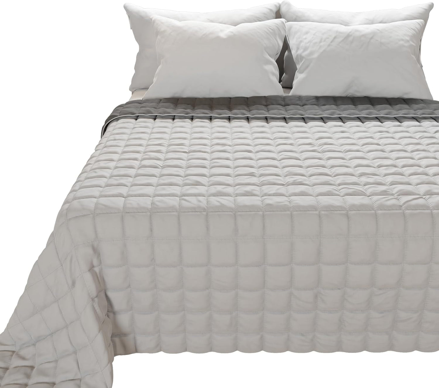 PETTI Artigiani Italiani - Enkeltsengsbetræk, dobbeltsidet betræk, springbetræk, midnatsblå, hvid, 100% Made in Italy Dyner og dyner Naty Shop Grey Seng størrelse 180 (260 X270 Cm)