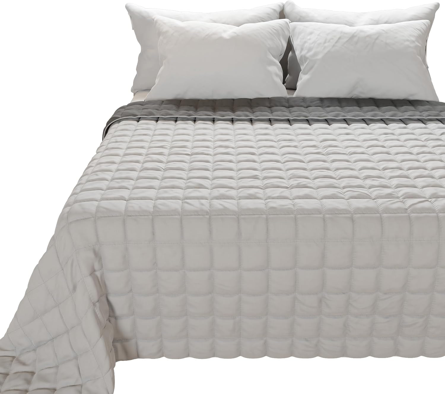 PETTI Artigiani Italiani - Enkeltsengsbetræk, dobbeltsidet betræk, springbetræk, midnatsblå, hvid, 100% Made in Italy Dyner og dyner Naty Shop Grey Seng størrelse 180 (260 X270 Cm)