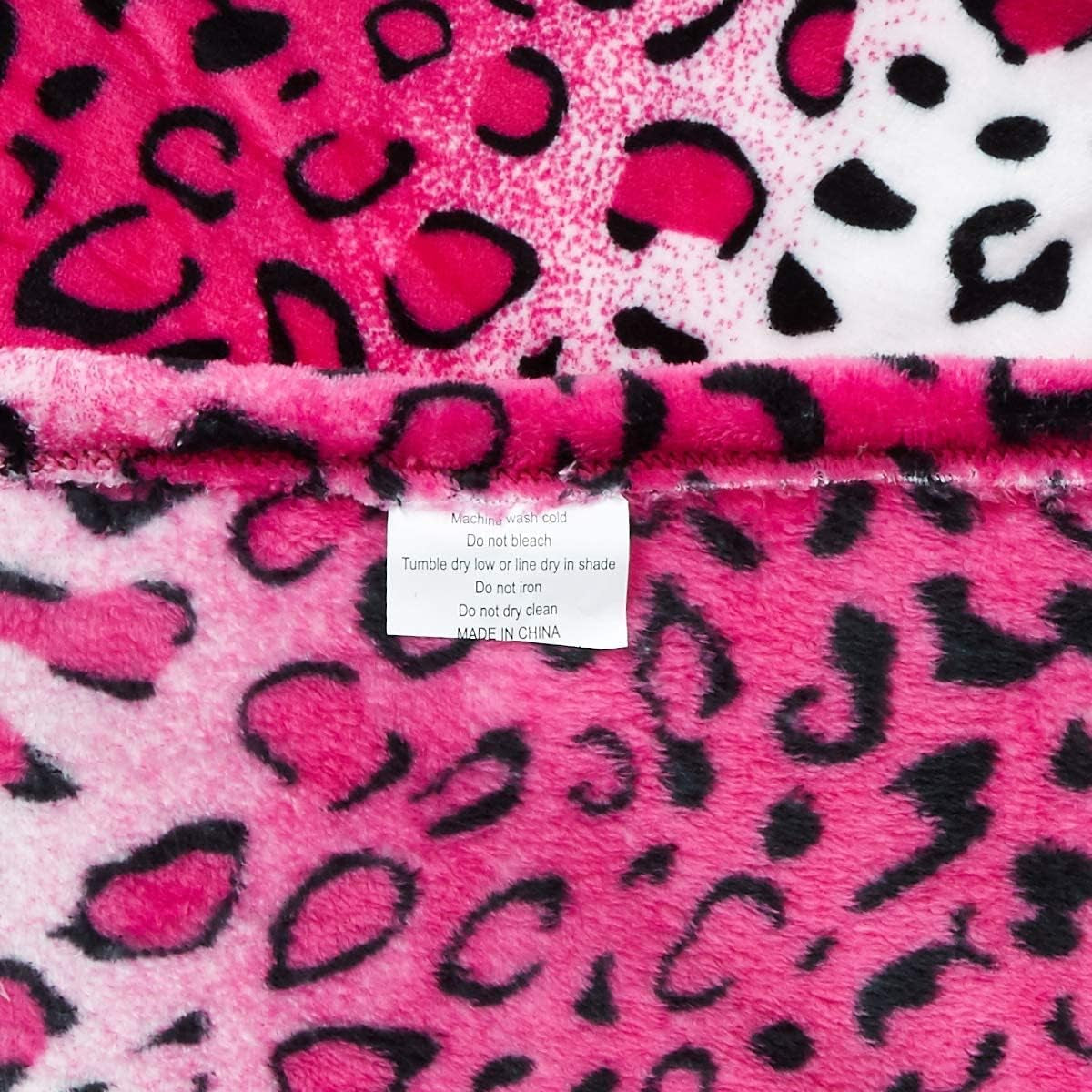Hjem Must Haves Dronning/King Zebra Giraf Safari Dyretryk Hele sæsonen Super Blød Varm Sofa Dyne Sengestørrelse Pink Polyester Pink Leopard dyner & dyner Naty Shop