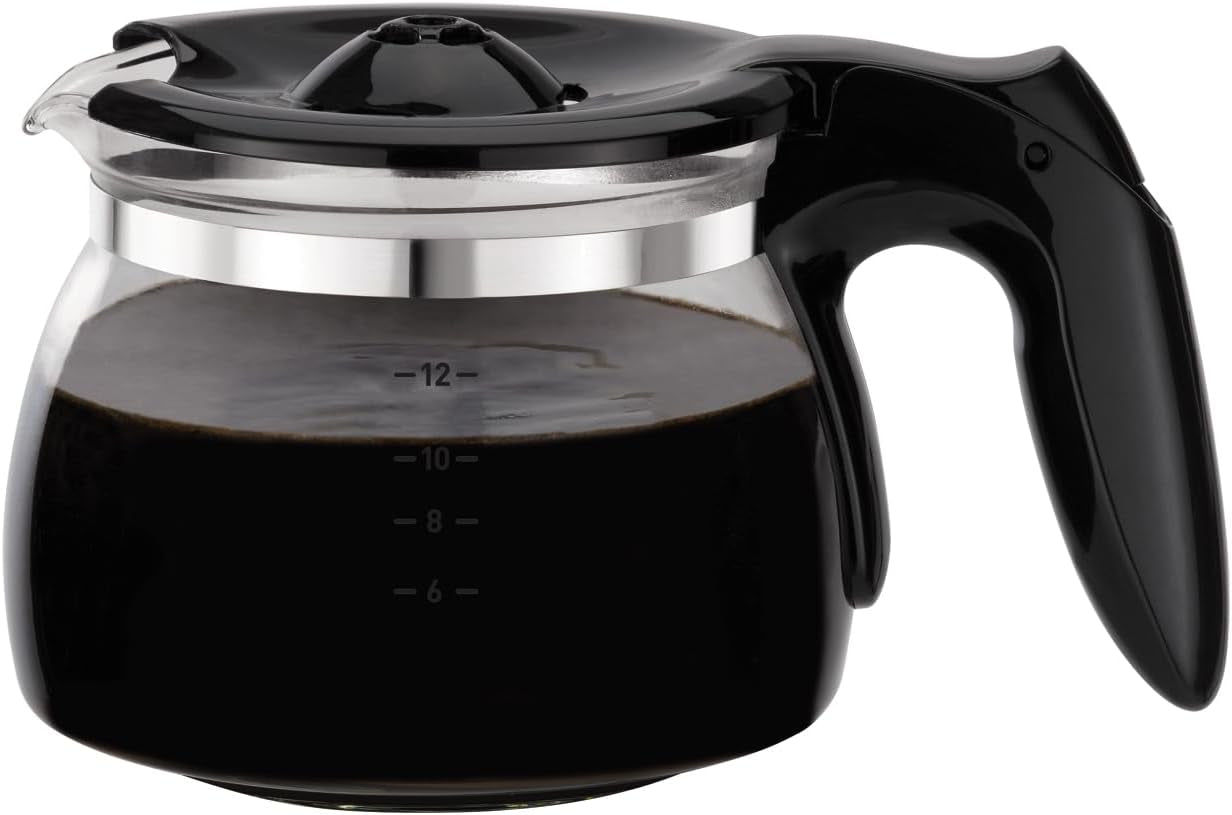 Tefal CM3408 Mini kaffemaskine i glas (600 W, 6 kopper) sort/rustfrit stål, CM340811