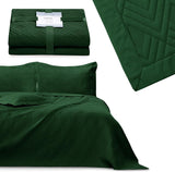 Ameliahome sengetæppe 170X210 Cm Dobbeltsidet sengetæppe Ultrasonic Quilting Polyester Ophelia Mørkegrønne senge og tæpper Besuche den AmeliaHome-Store