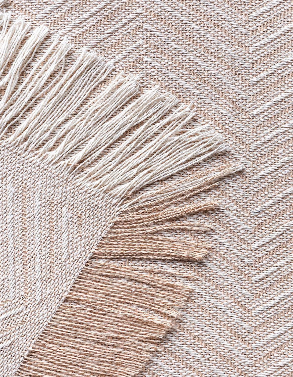 Todocama multifunktionelt sengetæppe, sengetæppe, sengetæppe, sofabetræk, jarapas, sildebensmønster (230 X 260 Cm, sandbeige). Senge og tæpper Besuche den Todocama-Store