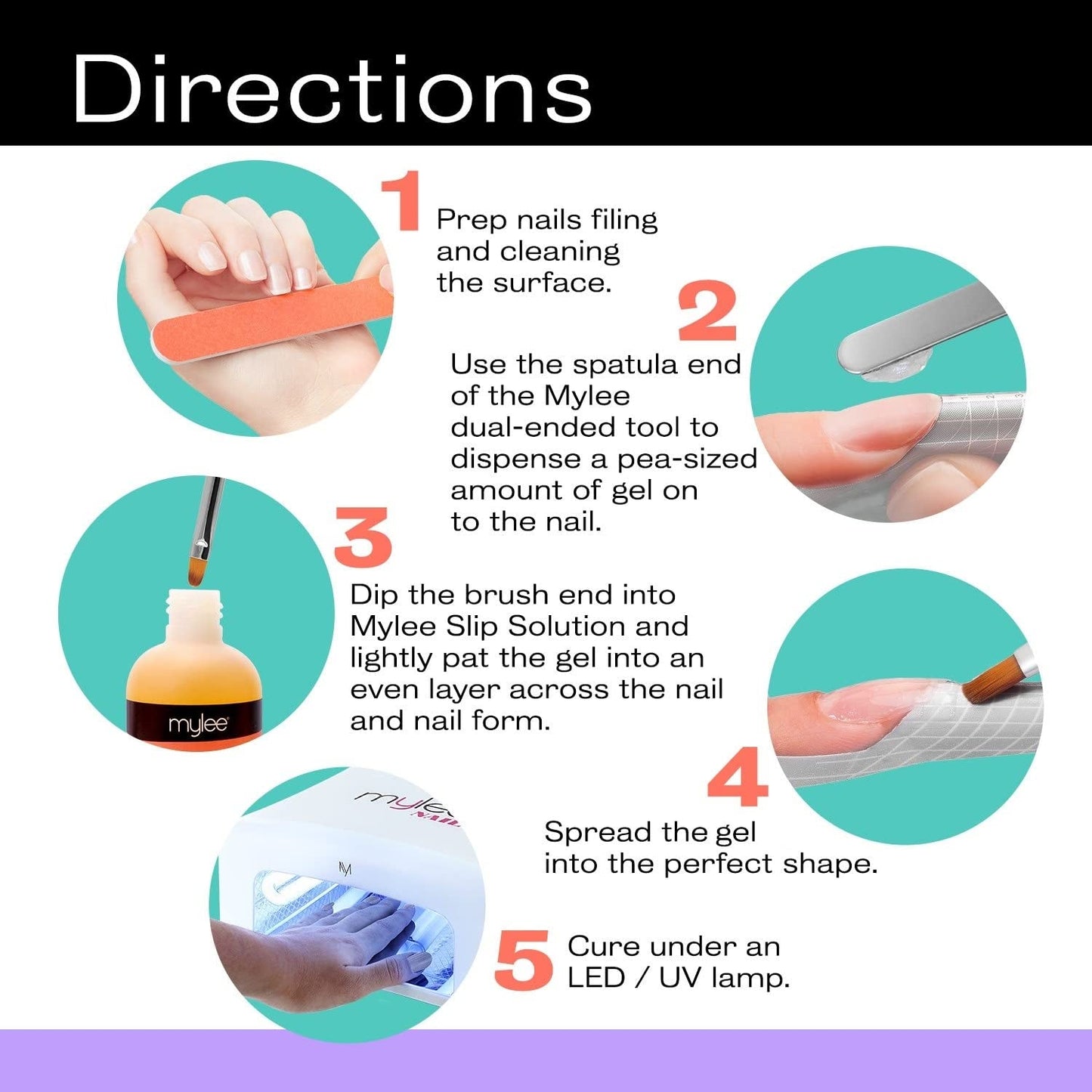 Mylee Magic Extender Gel Tool Mit Zwei Enden – 2 i 1 Pinsel & Spachtel Für UV/ LED Nagelkunst, Nagelspitzen & Für Extensions