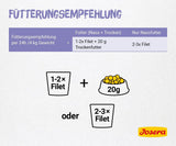JOSERA Kyllinge- og kalvefilet (16 x 70 g) | Voksen | Premium vådfoder til voksne katte | Kylling og kalvekød med 40% kyllingefilet | Ingen korn | Våd kattefoder i friskhedspose | Pakke med 16