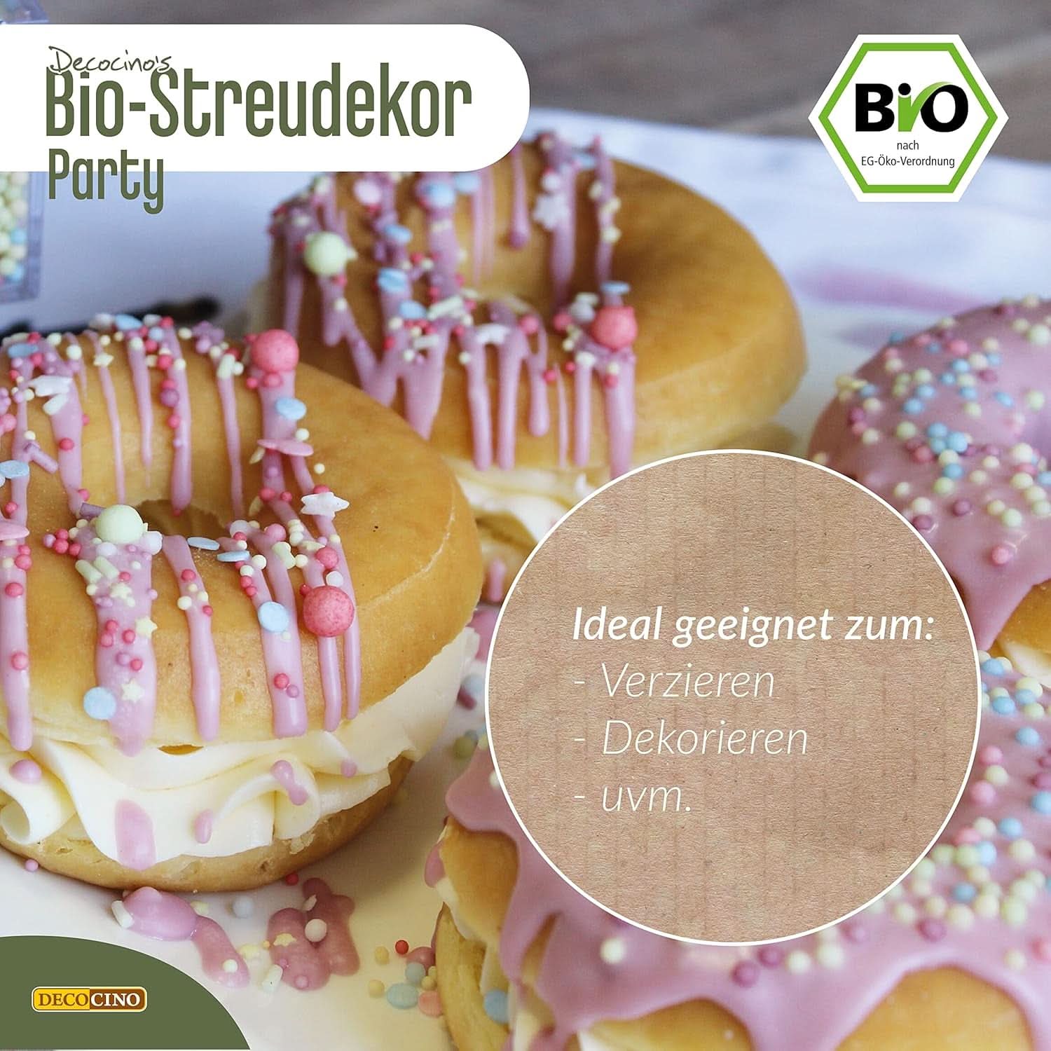 DECOCINO Økologisk Dextrose Vegansk Sukkerdrys, 60 gram Sprinkles Naty Shop