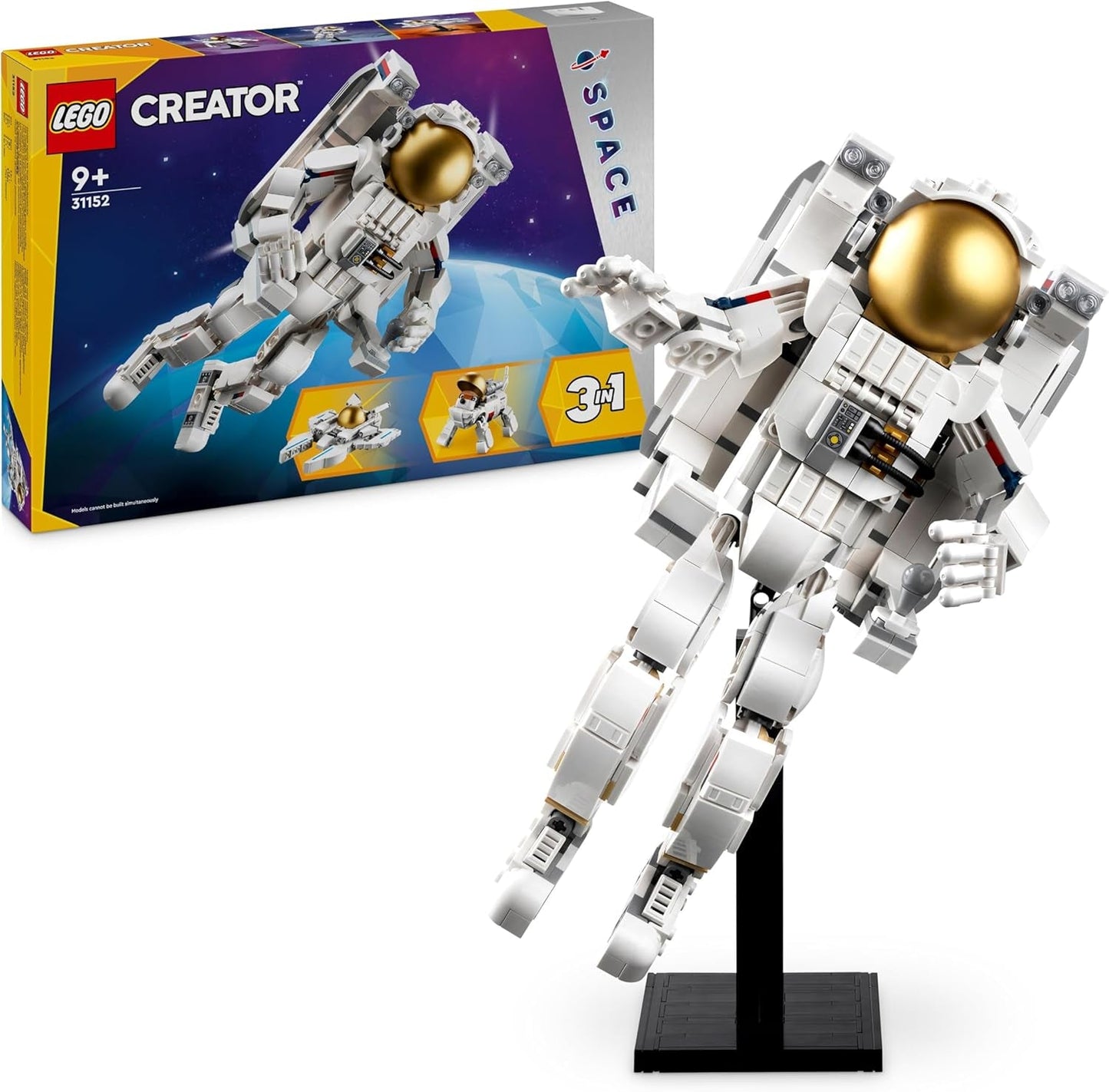 LEGO Creator 3In1 rumastronautlegetøj, hunde- og rumskibsmodelsæt til børn, børnehaveudsmykning, kreativ gave til drenge og piger 9 år 31152 Byggesæt Besuche den LEGO-Store Single