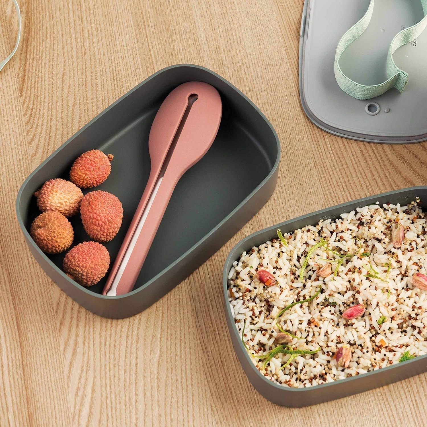 BergHoff dobbelt bento-boks - Leo (madkassesæt 19x12,5x9 cm, to kasser, mikroovnsikker, lufttæt forsegling, opvaskemaskine-tål, ideel til snacks / snacks / salat) 3950126 Madopbevaringsbokse Naty Shop