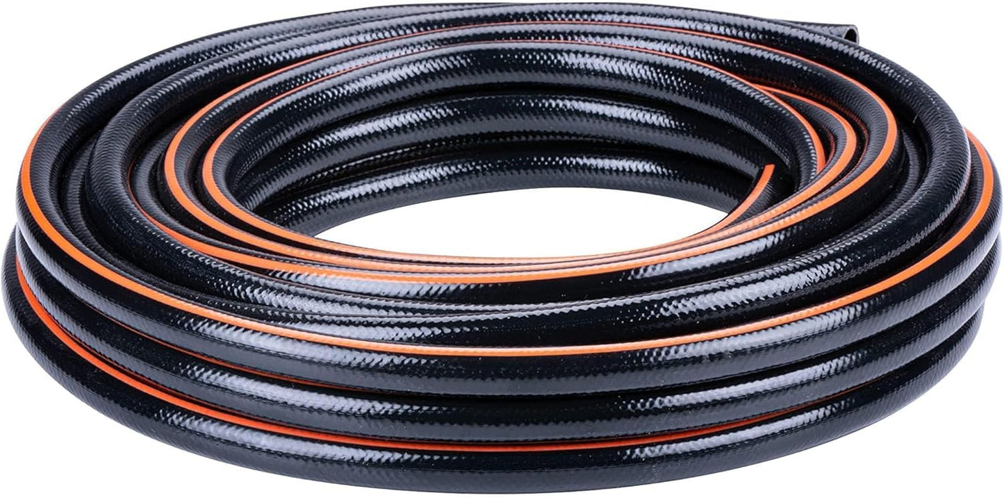 BLACK+DECKER Haveslange 15 meter - Ø13MM - Holdbar PVC - Vanding af haven, vask af bilen, fylde poolen - Kompatibel med enhver standard vandhane - Sort/Orange