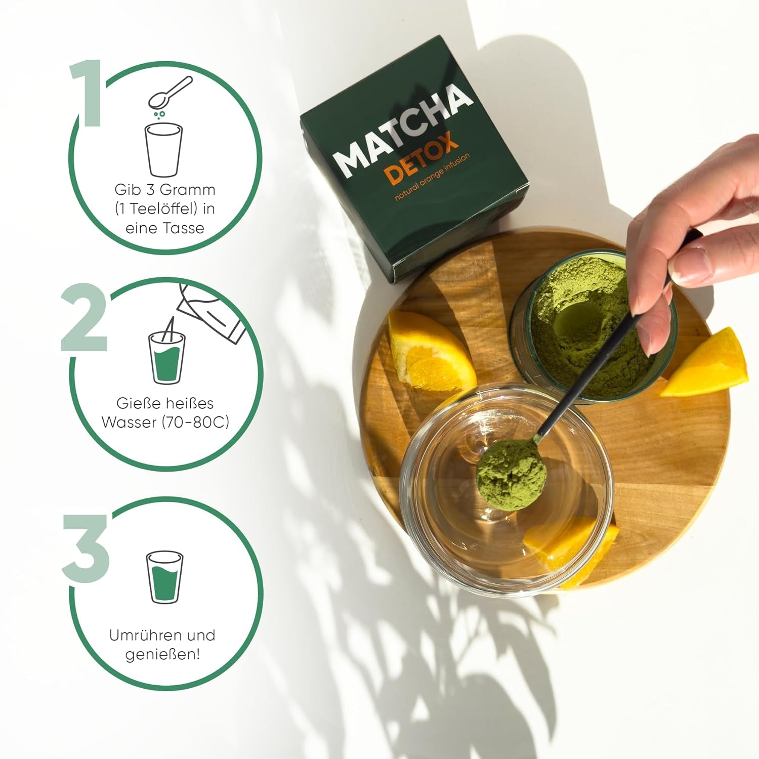WOW TEA Matcha pulver - fint pulver fra Japan med en frisk smag - ideel til Matcha te, lattes eller smoothies - ingen tilsætningsstoffer (detox)