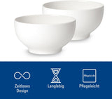 Villeroy & Boch For Me kornskåle sæt med 2, hvid, tåler opvaskemaskine, tåler mikroovn, små skåle til 2, skåle, kornskåle, snacks eller saucer, tallerken, premium porcelæn