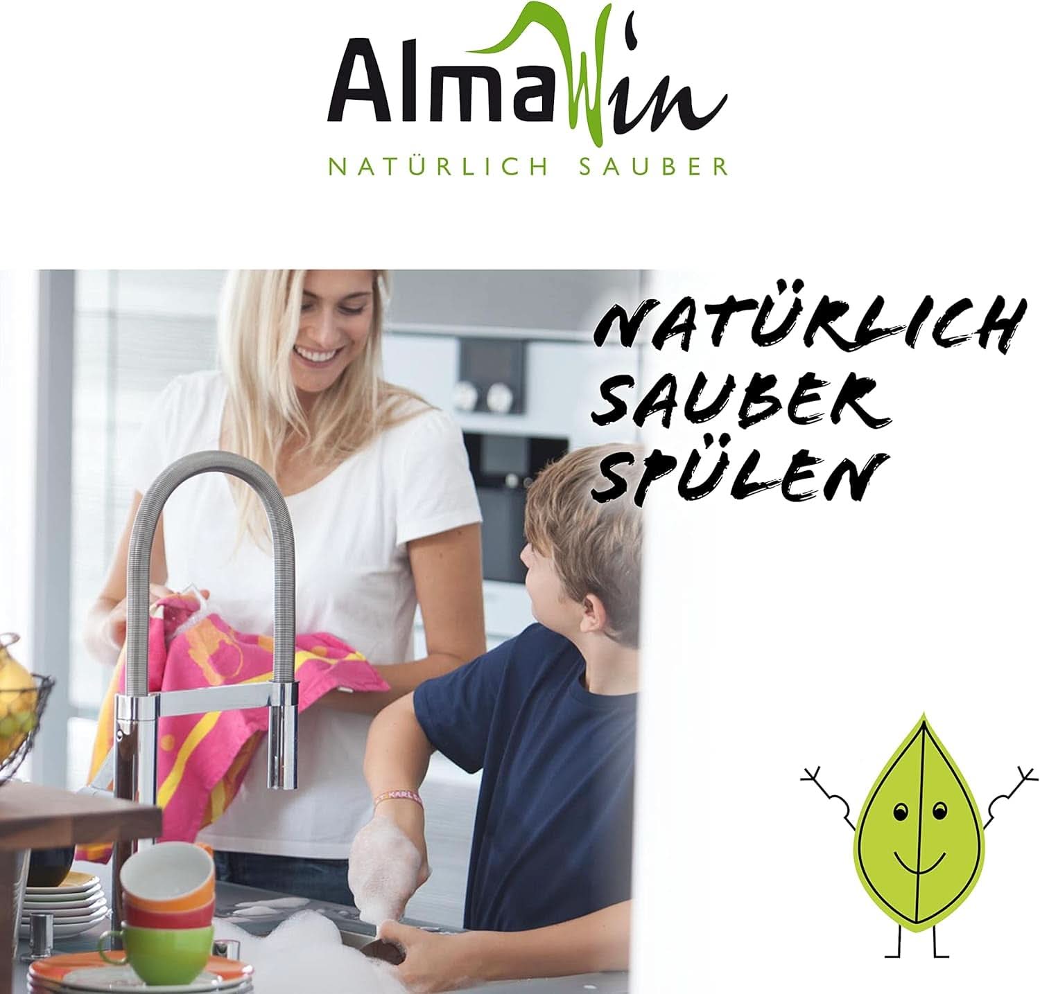 Almawin eco, opvaskepulver 2,8 kg, 112 vaske, kan doseres til forskellige mængder opvask Naty Shop