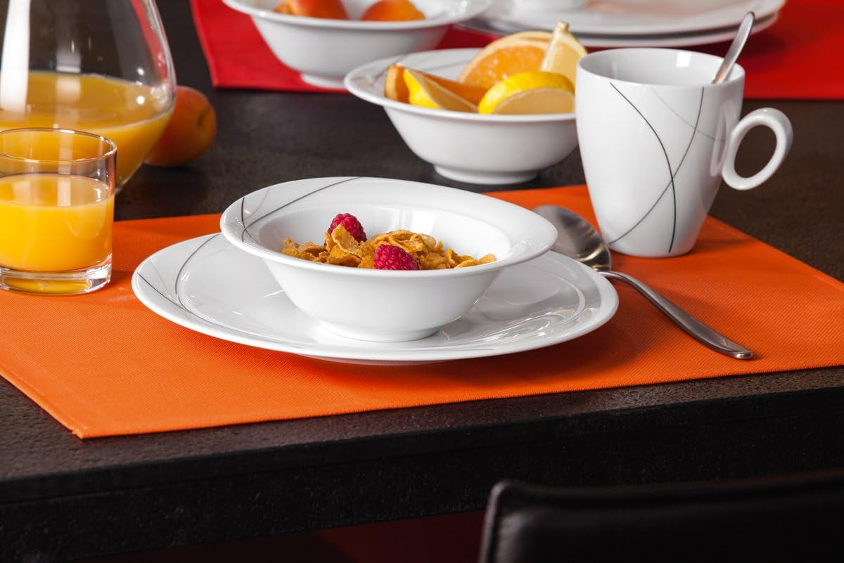 Seltmann Weiden 001.706904 Trio Highline Kombinationsservicesæt, 30 stk., 36,5 x 31,2 x 36,9 cm, Hvid