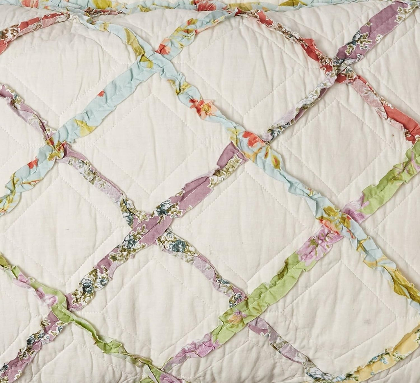 Laura Ashley Home Rüschen Garden Collection quilt, 100% bomuld, Ultra blød, Til alle årstider, Vendbar, Elegant, Dobbeltseng, Cremefarvet (197783) Dyner og dyner Naty Shop