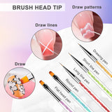 5 Stück Nagel Pinsel, Pinsel Für Gelnägel, Nageldesign Pinsel, Nail Art Dotting Tools, Für Herstellen Von Nagellack, Punktieren, Feinmalerei, DIY