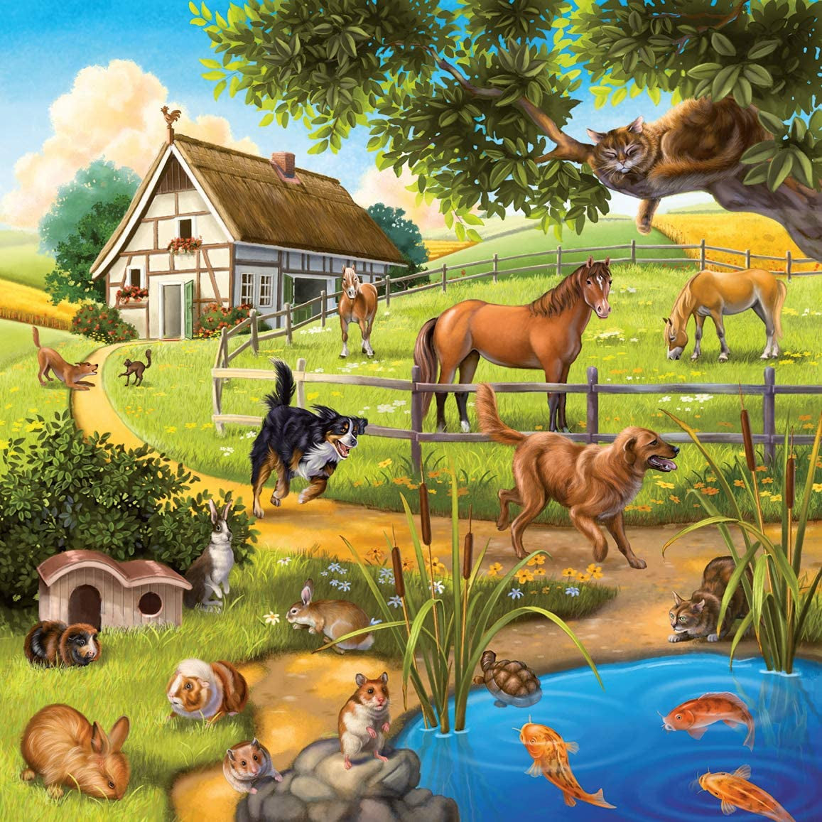 Ravensburger puslespil til børn - 09265 Skov/Zoo/Kæledyr - puslespil til børn over 5 år, med 3X49 brikker Puzzle Naty Shop
