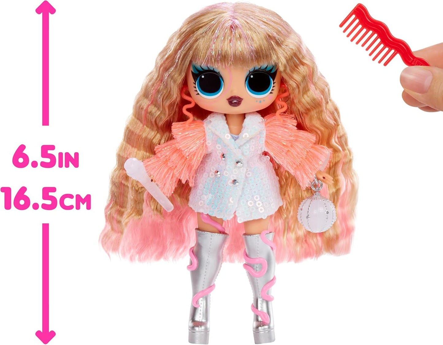 LOL overraskelse! Tweens Neon Pop Stars - Thea Stars - 1 modedukke med baggrundsbelyste overraskelser og over 10 Pop Star-tøj og tilbehør, inklusive hendes hot pink guitar, gave til børn fra 4 år og opefter