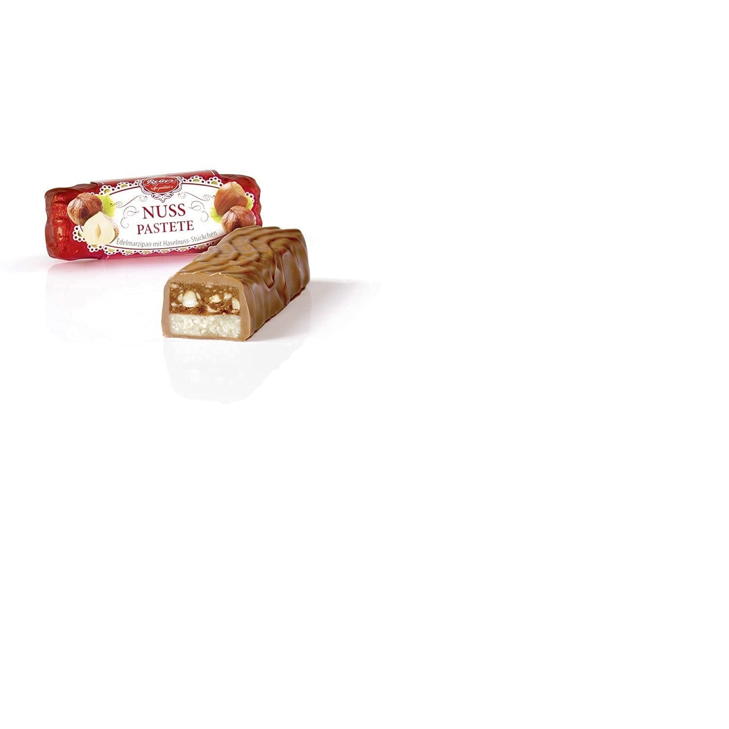 Reber Bites chokolade- og trøffeltærte, brandytrøfler på cremet nougat, dækket af delikat alpemælkchokolade, 40 g (1 stk.)