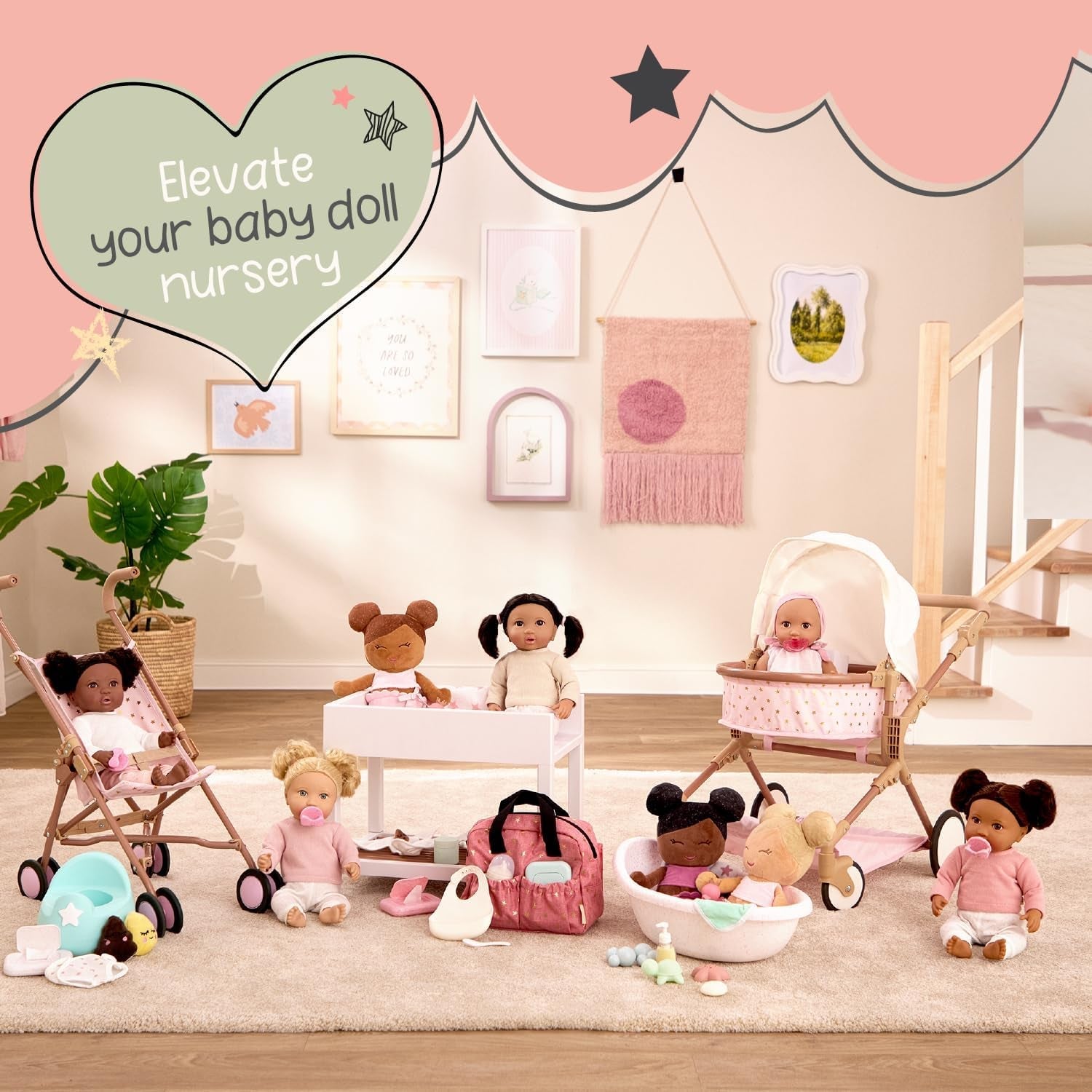 LullaBy – Dukkebadekar – Badekarsæt – Badelegetøj – Dukketilbehør – Realistisk vandleg – Børn 2+