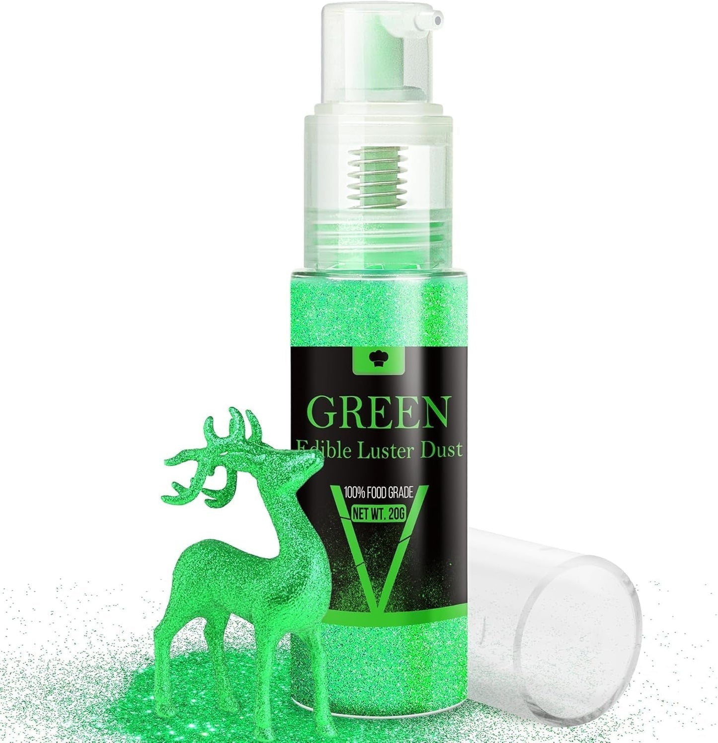 Spiselig glitterspraysæt - 20 g mad iriserende glitterstøv til drinks, champagne, kager - spiselig metallisk madfarve til cocktails, vin, spiritus, bagning, kager