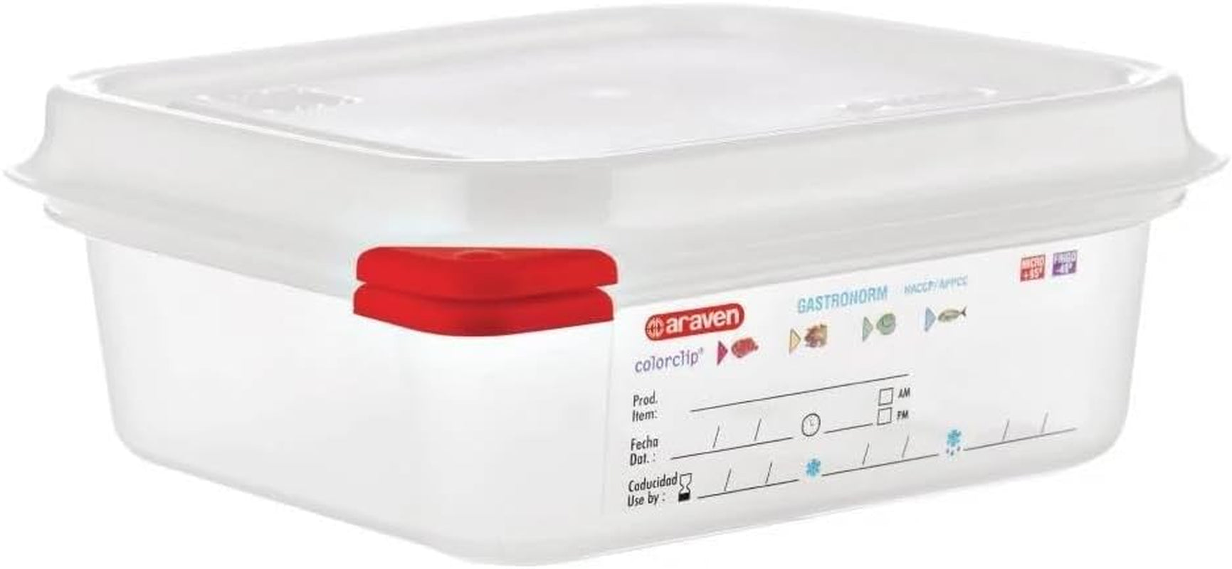 03350 PP Fødevarebeholder GN med låg, 1,1 l, 65 mm (4 stk) Naty Shop madopbevaringsbokse 65 X 176 X 162 mm
