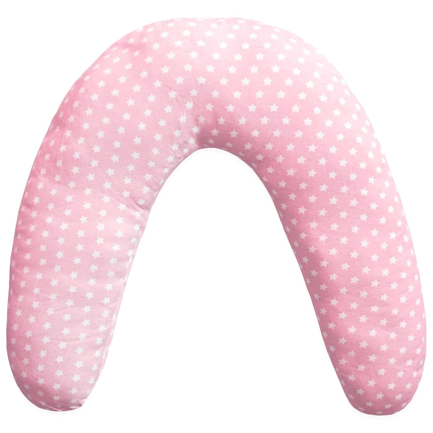Ammepude til nyfødte, XL, 100% bomuldsbetræk, aftageligt og vaskbart, Polyesterfyld, Stjernemønster Tilbehør Mad og pleje Bebe Naty Shop Pink XL