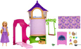 Disney Princess HMV99 - Bevægelig Rapunzel dukke og legetårn med sjov rundt omkring, 6 legeområder og 15 tilbehør, inspireret af Disney-filmen, legetøj til 3-årige dukker Naty Shop Dukker Rapunzel's Tower