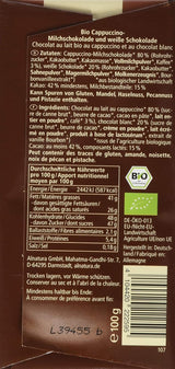 Økologisk chokolade fyldt med cappuccino, 100g