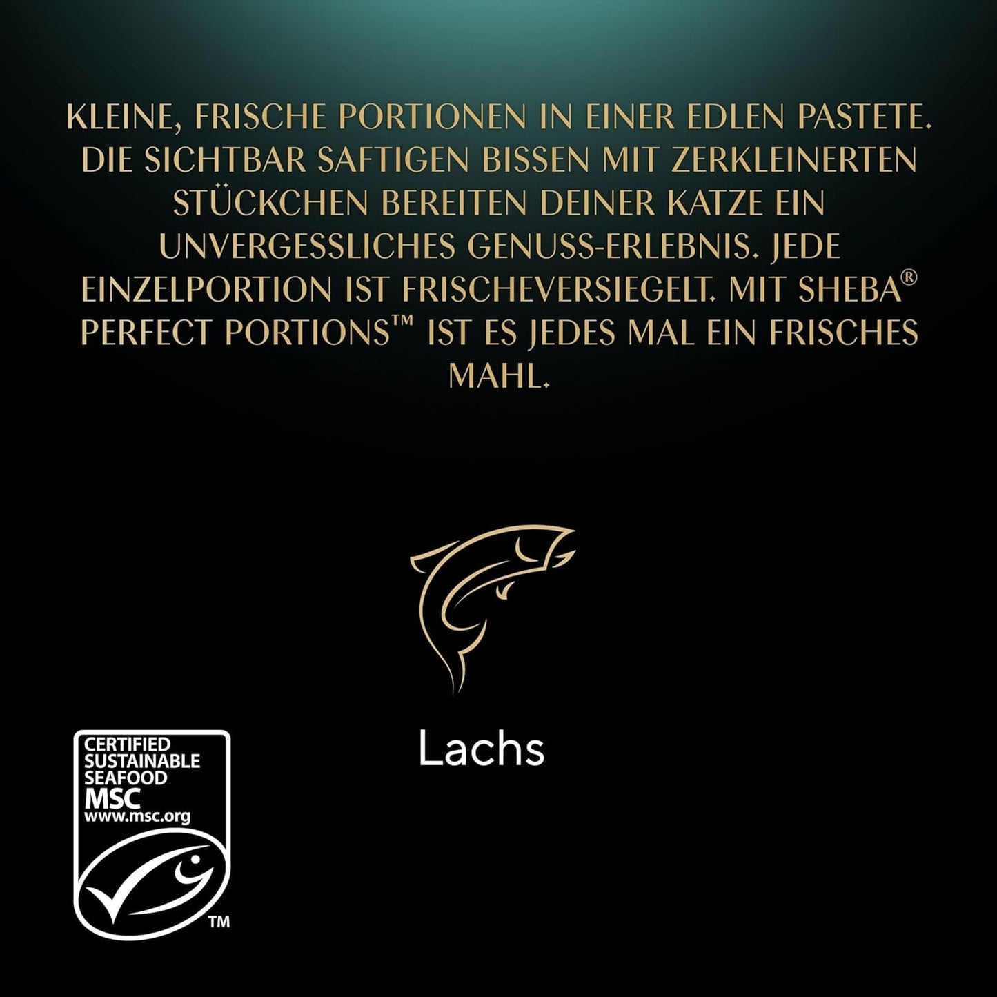 SHEBA Perfect PORTIONS pate til katte med laks, MSC certificeret, 8 x 3 x (2 x 37,5g) = 225g (Emballage vil blive opdateret)