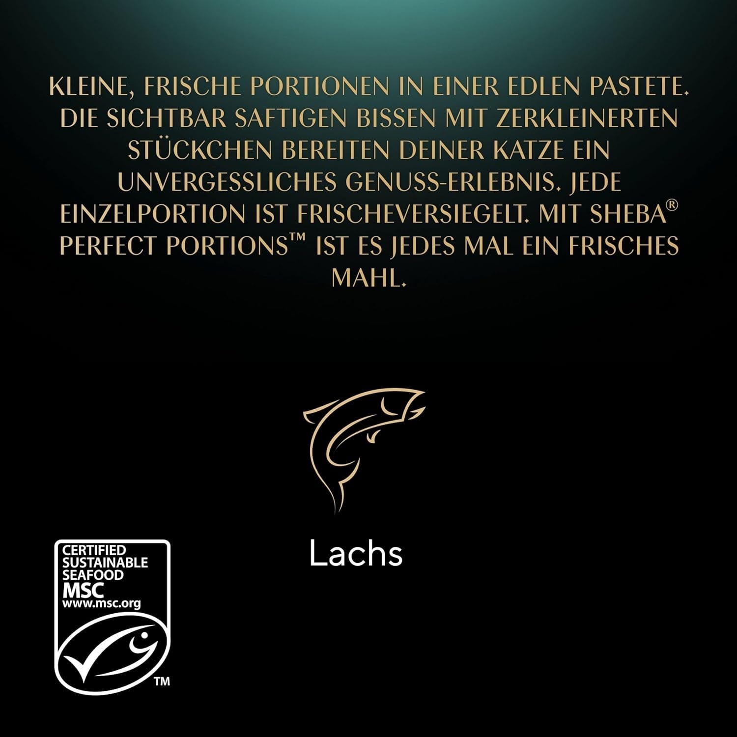 SHEBA Perfect PORTIONS pate til katte med laks, MSC certificeret, 8 x 3 x (2 x 37,5g) = 225g (Emballage vil blive opdateret)