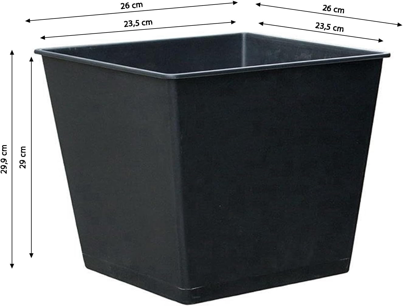 Dehner universalgryde, plastik, sort, 30 x 26 x 26 cm