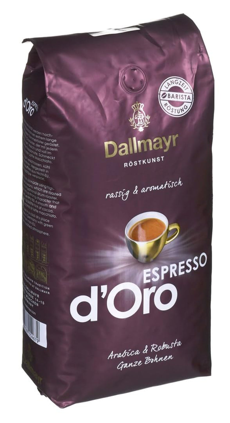 Espresso d'Oro hele bønner 8x 1000g (8000g) - kraftigt aromatiseret kaffe