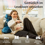 Ella læsepude til seng og sofa med aftagelig nakkerulle - Rygpude til seng - Memory Foam læsepude med armlæn, ideel til at læse, se tv, slappe af eller som rygstøtte - Grå