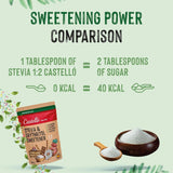 Stevia + Erythritol 1:2 Süßstoff | 1G = 2G Zucker | 100% Natürlicher Zuckerersatz - 0 Kalorien - 0 Glykämischer Index - Keto Und Paleo - 0 Netto-Kohlenhydrat - Kein GVO - Castello siden 1907 - 850 G Sødemidler Naty Shop