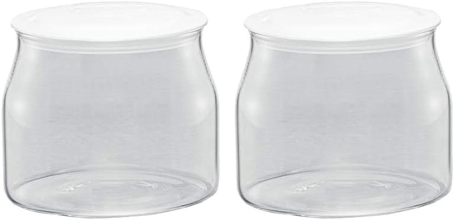 Rommelsbacher JG 1 erstatningsbeholder til JG 80-1,2 liter yoghurt- og flødeostmaskine med låg (pakke med 2) Naty Shop Fødevareopbevaringsbokse Klar/hvid 1 stk (pakke med 2)