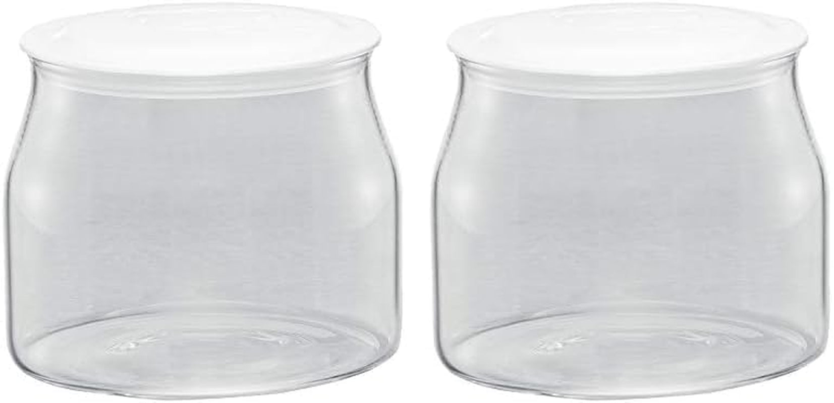 Rommelsbacher JG 1 erstatningsbeholder til JG 80-1,2 liter yoghurt- og flødeostmaskine med låg (pakke med 2) Naty Shop Fødevareopbevaringsbokse Klar/hvid 1 stk (pakke med 2)