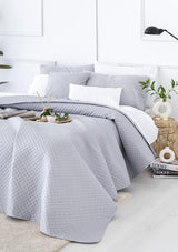 Todocama Fine Boutique sengetæppe med piquémønster, til forår, sommer, efterår og vinter, 100% super blødt mikrofiber, multifunktionelt tæppe, 140/150/160-250 X 260 cm, lysegrå Senge og tæpper Beuche den Todocama-Store