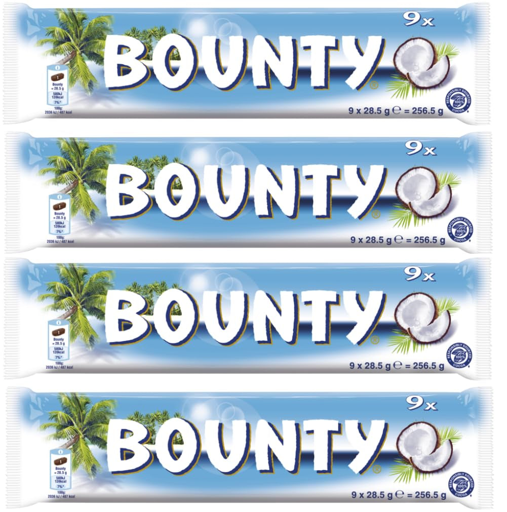 Bounty chokoladebarer | Kokos og chokolade | Forskellige pakkestørrelser