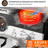 Krups Precision manuel espressomaskine med portafilter og kværn, barista kaffemaskine med intuitivt kontrolpanel, præ-infusionsindstillinger, espressomaskine med dampmundstykke, hurtig opvarmning, XP801T10