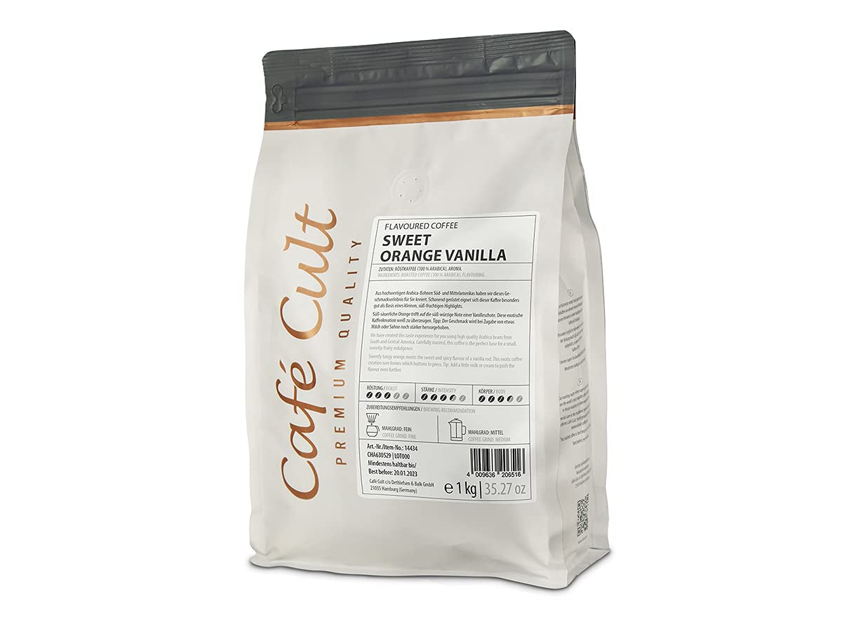 Cafe Cult Coffee - Orange Sød Vanilje - Hele Bønnesmag - 1KG