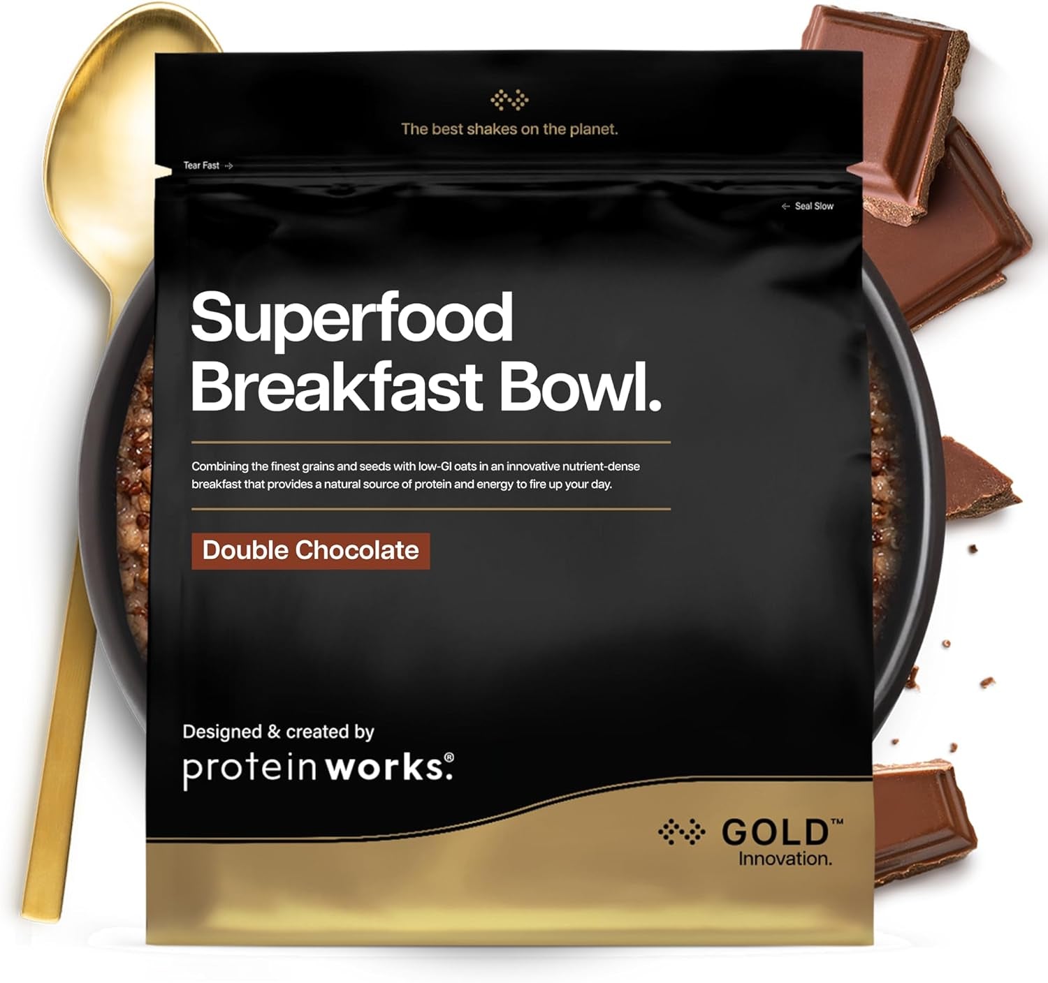 Protein virker | Superfood morgenmad - GULD Innovation, prisvindende korn, proteinmüsli, næringsrig med korn, frø og havre, fiberrig, æble og kanel, 10 portioner, 600 g