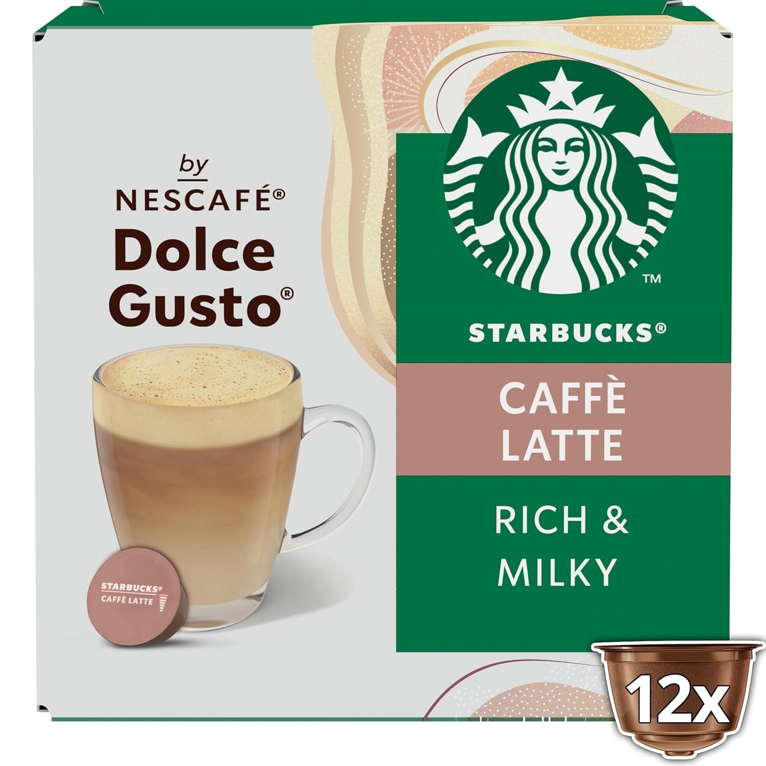 STARBUCKS Caffè Latte af Nescafé Dolce Gusto Kaffeekapseln 6 x 12 (72 Kapseln)