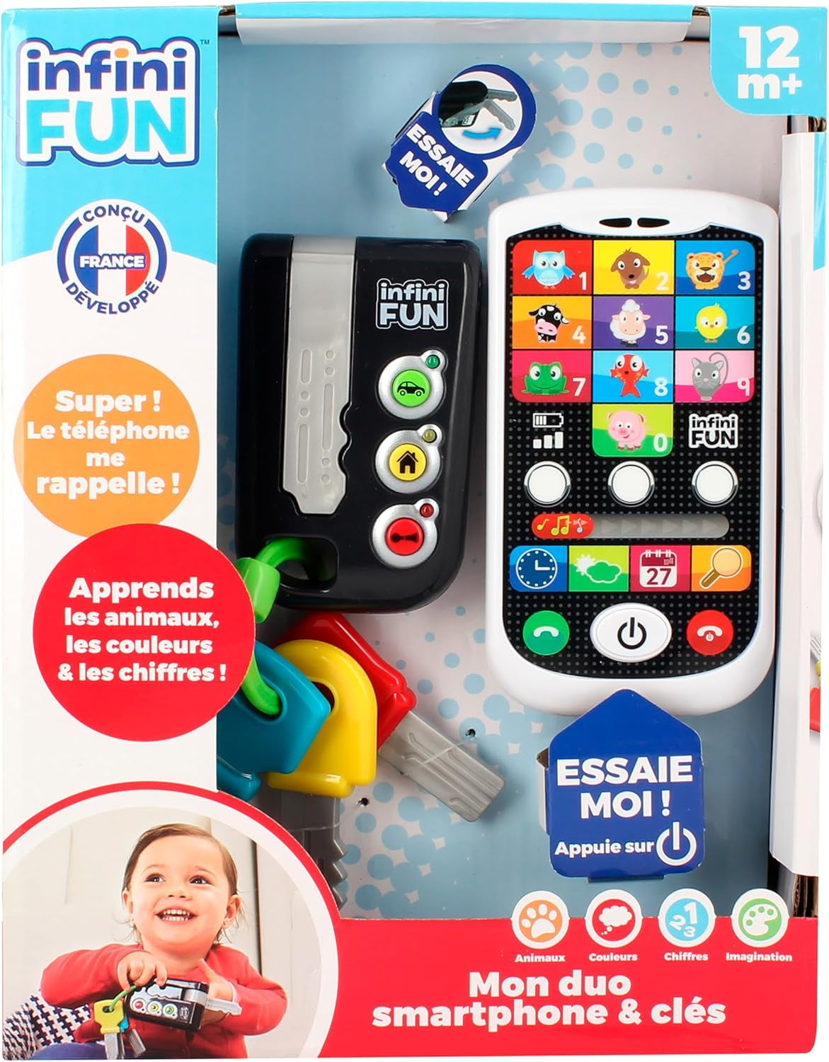 My Duo High-Tech Phone + Key - En meget realistisk telefon og nøgle. - Legetøj til flere læringsprojekter fra 12 måneder Bebe Naty Shop Toys Standard titel