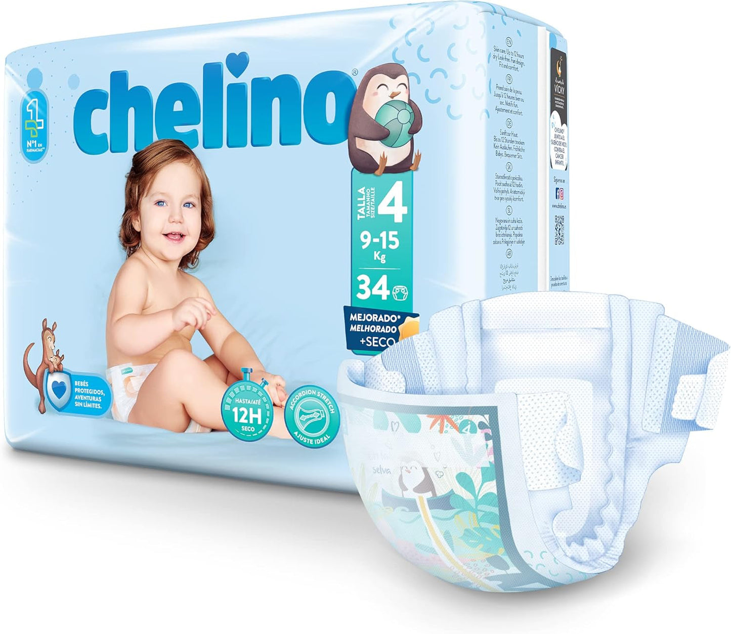 Fashion & Love babybleer str. 4 (9-15 kg), 34 stk