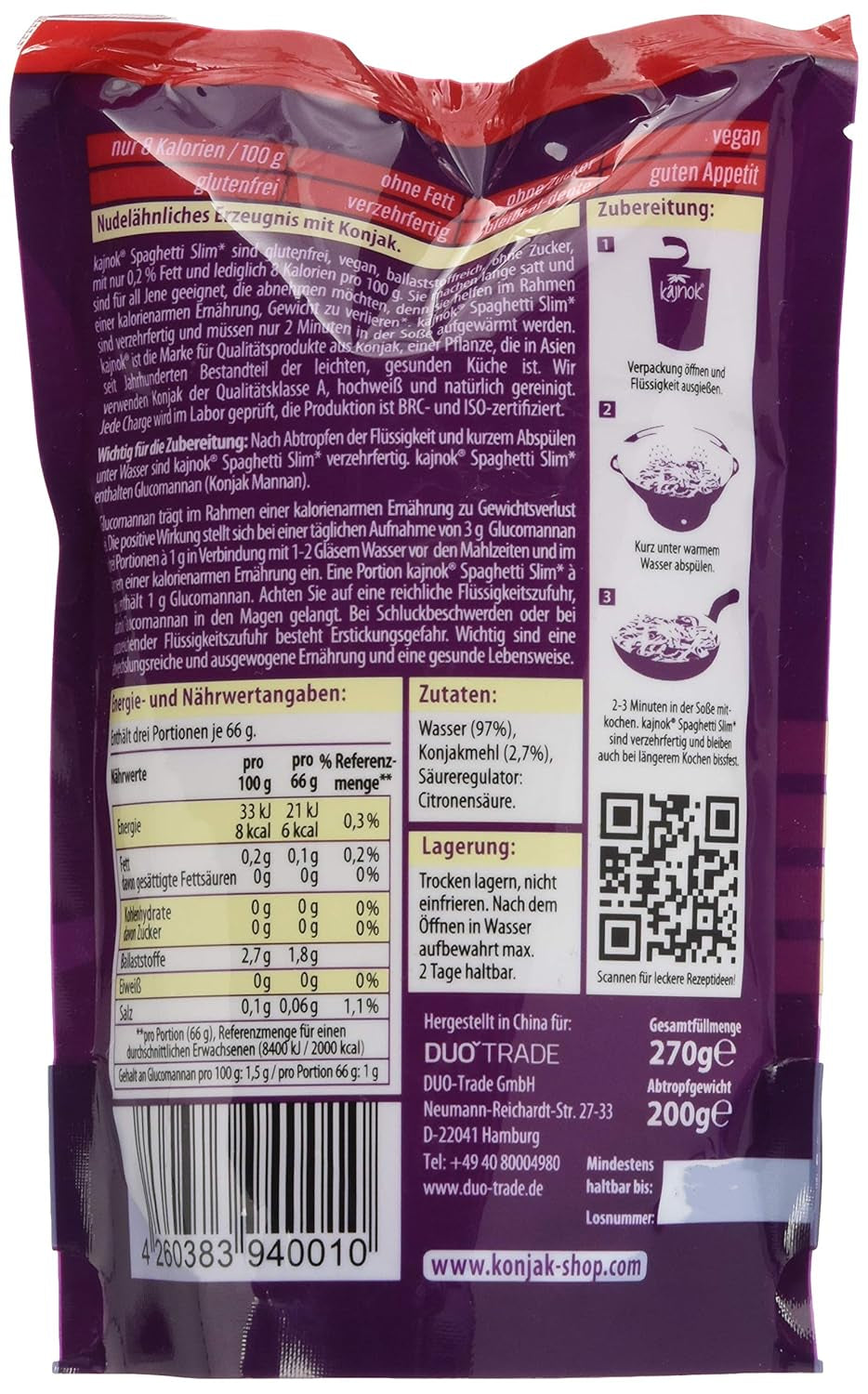 Tynd vegansk spaghetti, 200 g