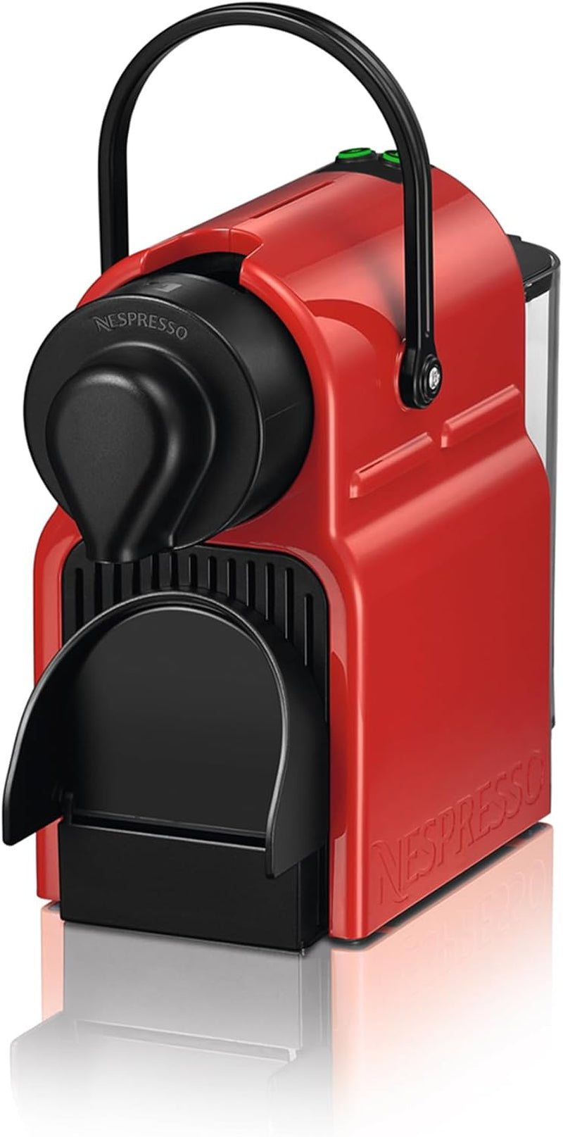 Krups Nespresso Inissia espressomaskine - Kompakt espressomaskine til kaffekapsler, 19 bar tryk, hurtig opvarmning på 25 sekunder, energibesparende funktion, 0,7 l vandtank, rød, model YY5506FD