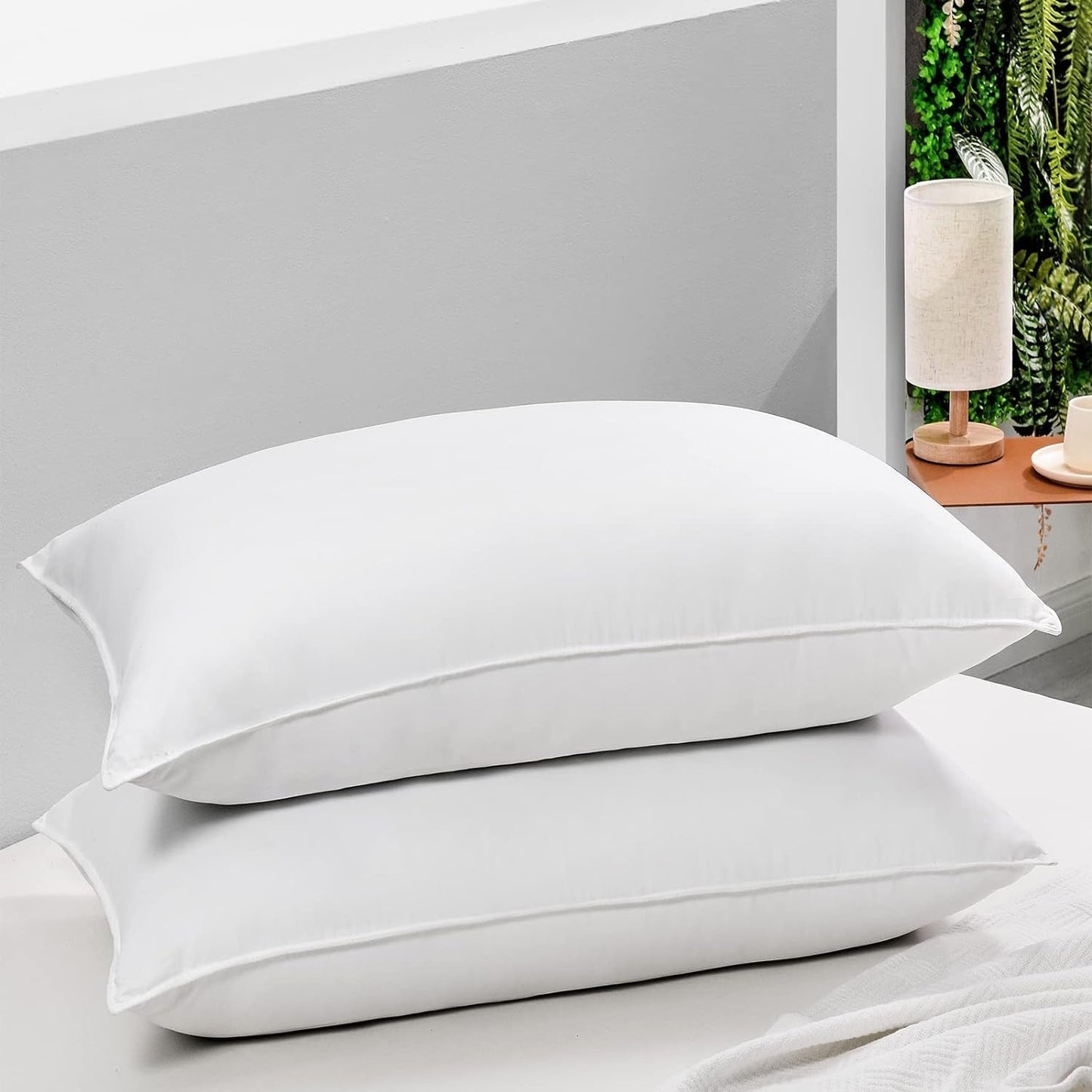 HARBOREST sovepude, 2 stykker, luksusplys, alternativ pude, god til side- og rygsveller, hotelkollektion, pude, standard/queen size, 50,8 x 66 cm Naty Shop standardpuder Standardtitel